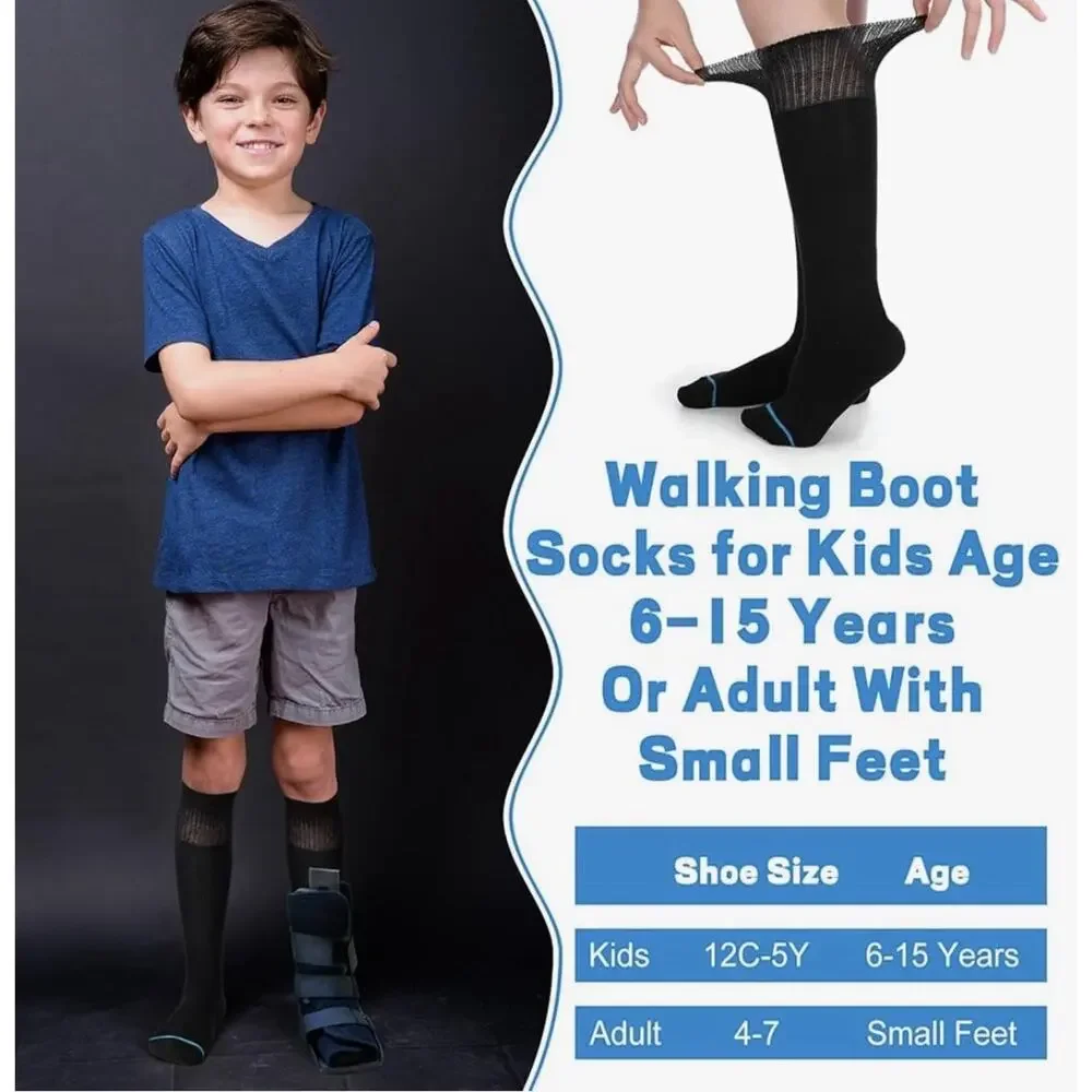 4 Pairs Kids Replacement Sock Liner for Walking Boots Cast Socks